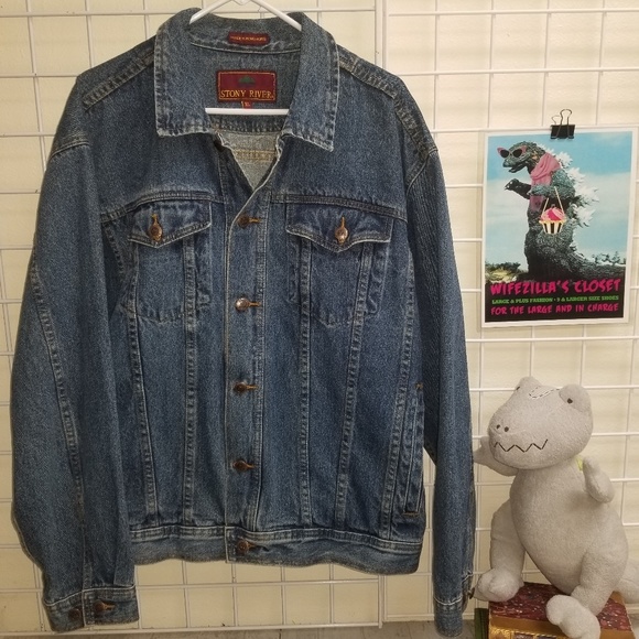 Stony River 80's Vintage Denim Button Jacket sz XL - Picture 1 of 8
